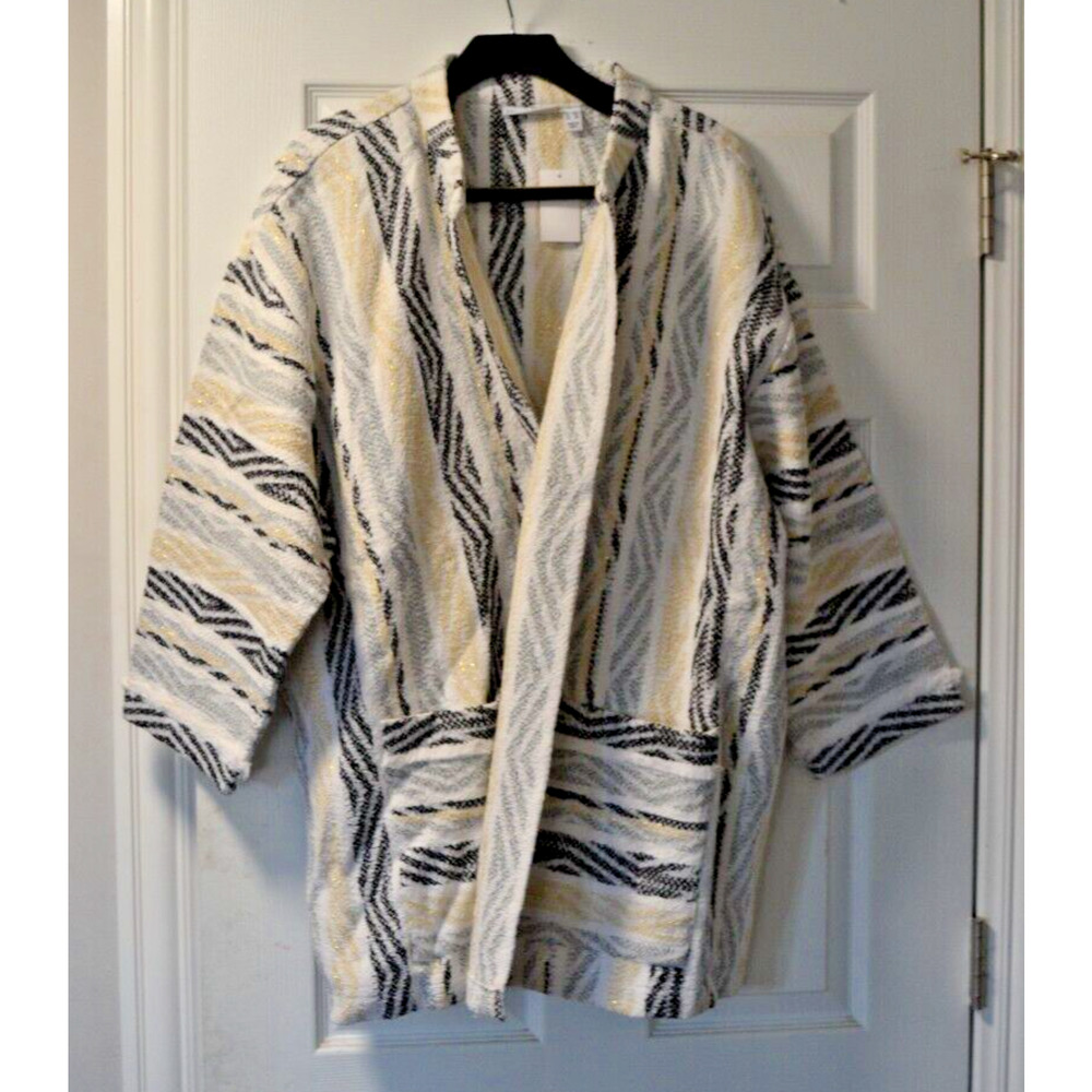 GRAVER Susan Graver Textured Jacquard Woven Jacket PLUS 28 Black Multi